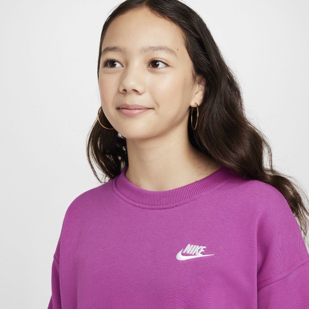 Nike, Kids Sweatshirts, Female, Pink, L, Oversized Crewneck Sportswear Sweatshir - Picture 4 of 5
